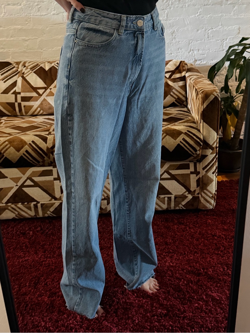 Zara Wide-Leg Jeans in Light Blue Denim